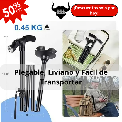 Bastón Ortopédico Plegable con Luz LED