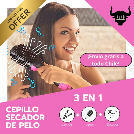 Cepillo Secador 3 en 1 - Peina, Seca y Alisa
