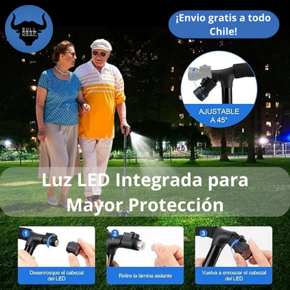 Bastón Ortopédico Plegable con Luz LED
