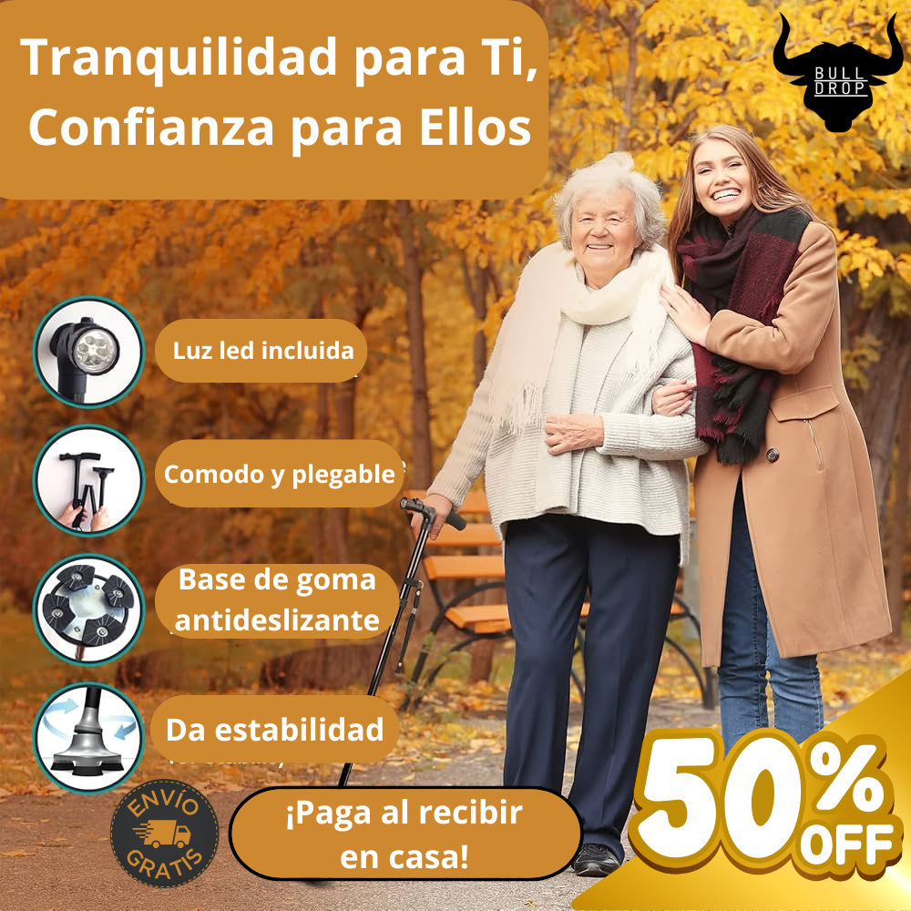 Bastón Ortopédico Plegable con Luz LED