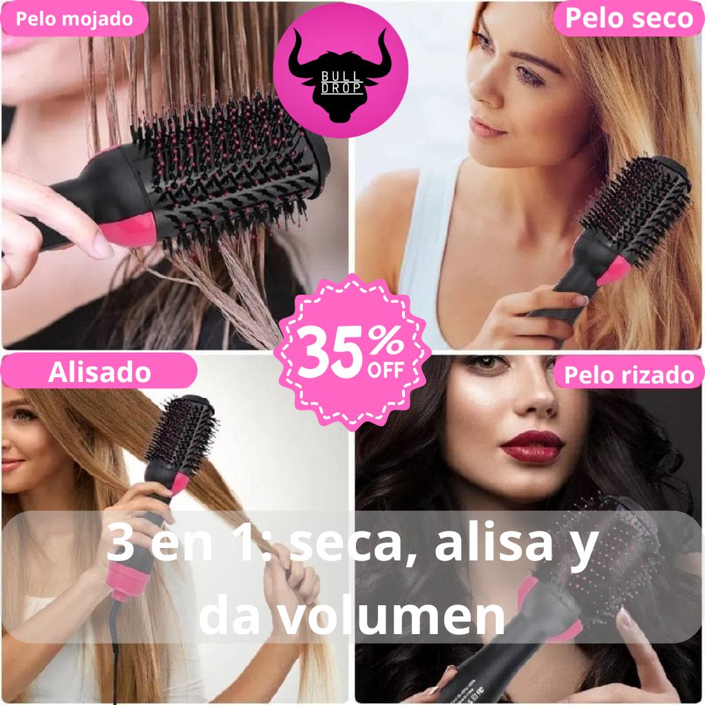 Cepillo Secador 3 en 1 - Peina, Seca y Alisa