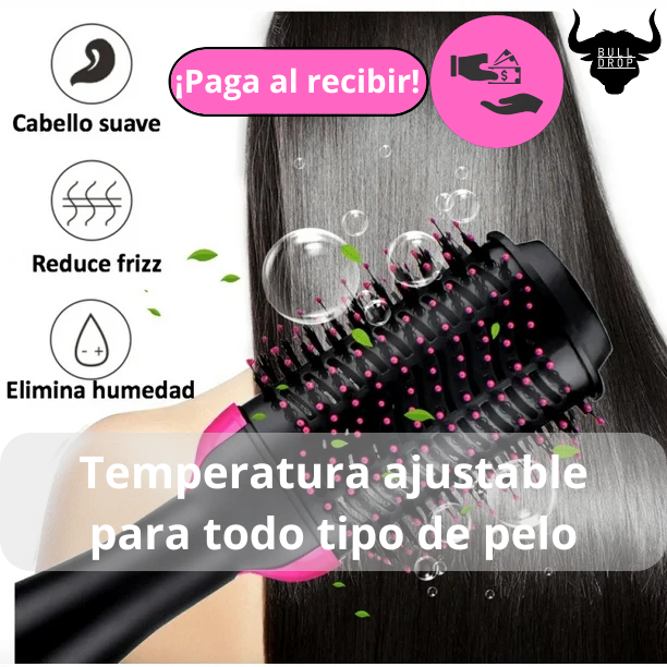 Cepillo Secador 3 en 1 - Peina, Seca y Alisa